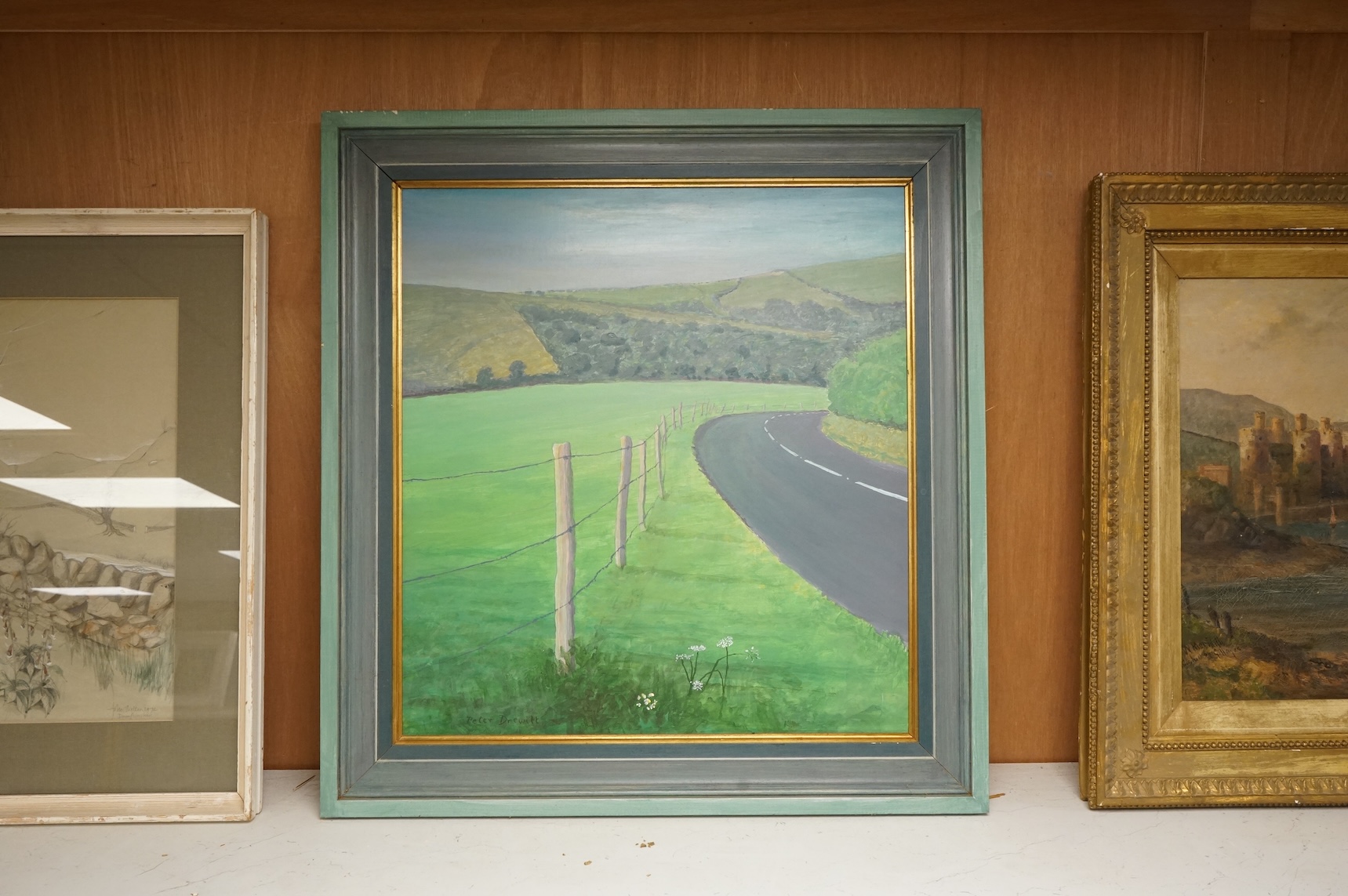 Peter Drewitt (Contemporary), 'A roadside near Litlington', signed, oil on board, 50 x 46cm